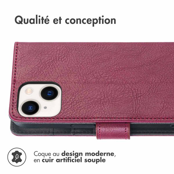 imoshion Étui de télephone portefeuille de luxe Apple iPhone 15 - Bordeaux