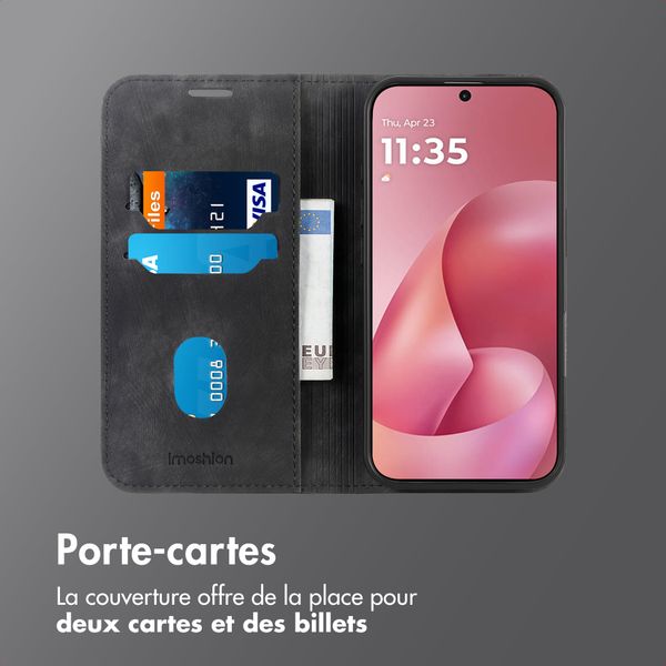 imoshion Étui de téléphone portefeuille Slim Motorola Moto G57 Power - Noir