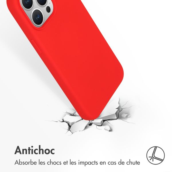 Accezz Coque Liquid Silicone Apple iPhone 15 Pro Max - Rouge