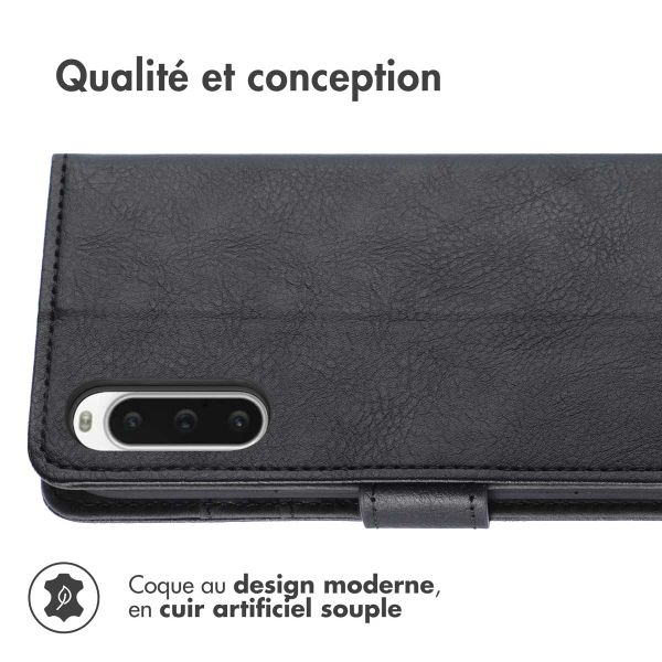 imoshion Étui de télephone portefeuille de luxe Sony Xperia 10 V - Noir