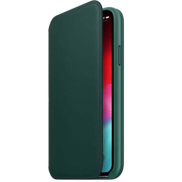 Apple Étui de télephone portefeuille Leather Folio Apple iPhone X / Xs - Forest Green