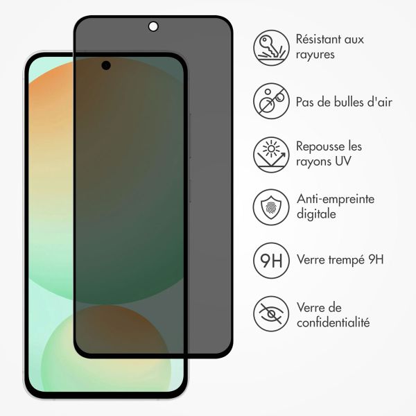 Accezz Protection d'écran en verre trempé Privacy Samsung Galaxy S24 FE / A36 / A37 / A56
