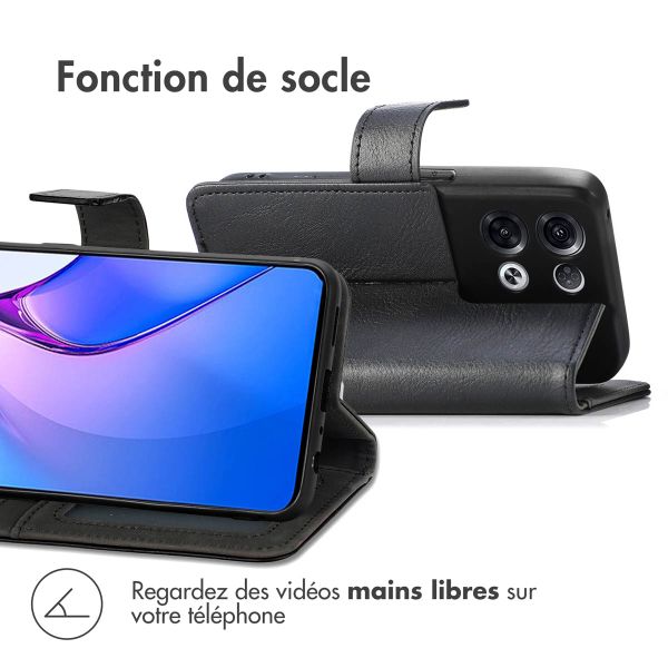 imoshion Étui de télephone portefeuille de luxe Oppo Reno 8 Pro 5G - Noir