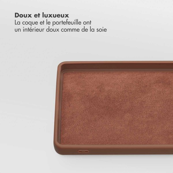 Selencia Étui portefeuille amovible Olyn avec MagSafe Samsung Galaxy S25 Ultra - Marron