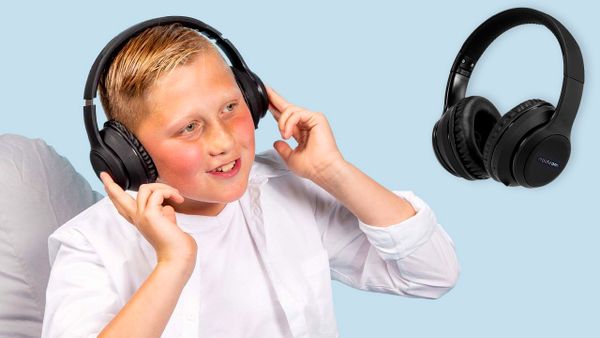 imoshion Casque sans fil pour enfants LED Light - Limiteur de décibels - Avec câble AUX - Rose