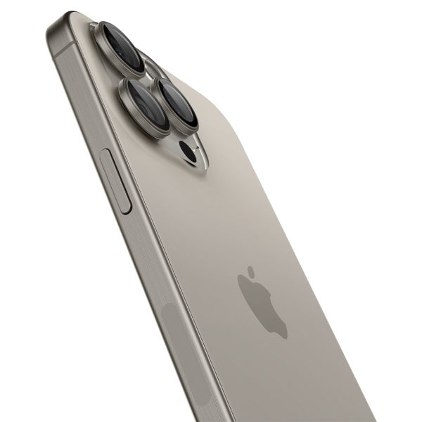 Spigen Optik Pro EZ Fit Lens Protector - Protection d'objectif de caméra (lot de 2) Apple iPhone 16 Pro (Max) / 15 Pro (Max) - Natural Titanium