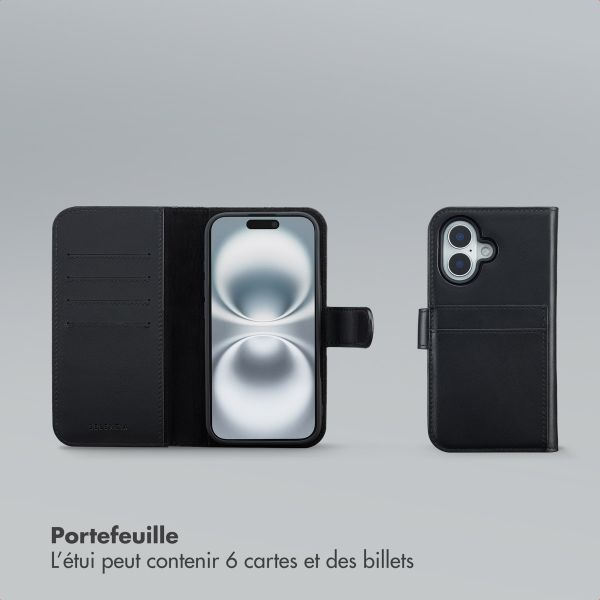Selencia Étui portefeuille amovible Olyn avec MagSafe Apple iPhone 16 - Noir