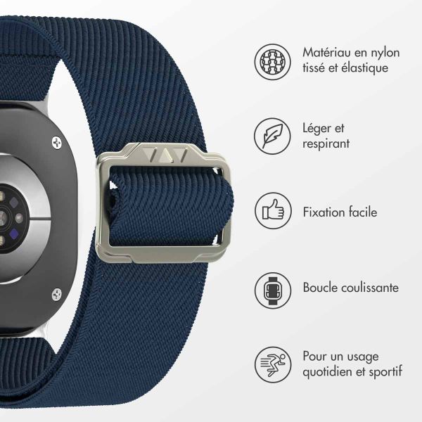 imoshion Bracelet en nylon élastique Samsung Galaxy Watch 8 (40/44mm) / Classic (46mm) - Bleu foncé