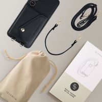 Selencia Coque de télephone Sera avec cordon et porte-cartes enveloppe Samsung Galaxy S25 FE - Noir