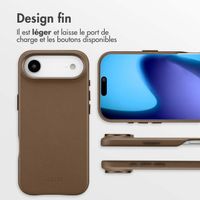 Accezz Coque arrière en cuir avec MagSafe Apple iPhone Air - Marron café