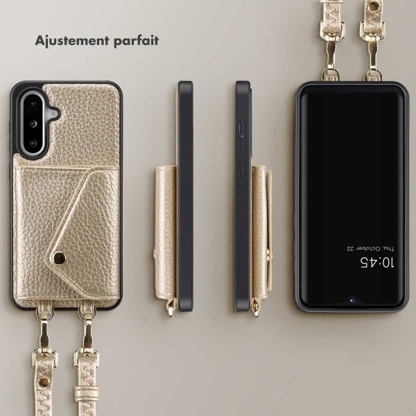Selencia Coque de télephone Sera avec cordon et porte-cartes enveloppe Samsung Galaxy A36 / A56 - Champagne