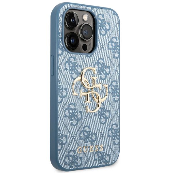 Guess Coque 4G Metal Logo Backcover Apple iPhone 14 Pro Max - Bleu