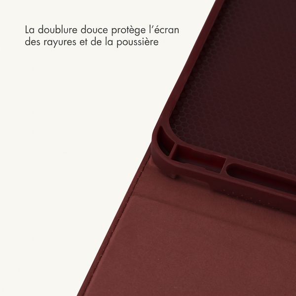 Selencia Coque Croco Apple iPad 11 (2025) 11 pouces A16 / iPad 10 (2022) 10.9 pouces - Burgundy
