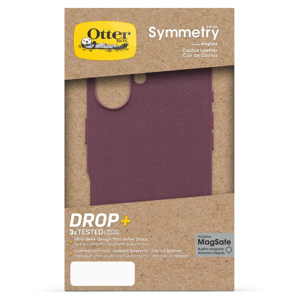 OtterBox Coque en cuir de cactus Symmetry MagSafe Apple iPhone 16 - Maroon Bells