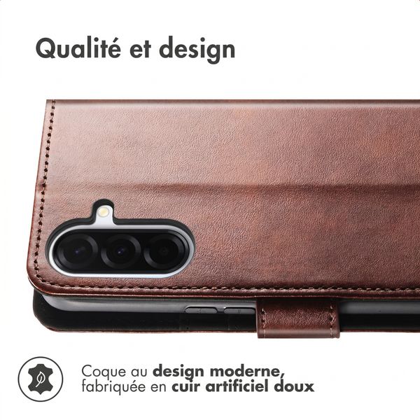 imoshion Étui de télephone portefeuille de luxe Samsung Galaxy A17 (5G) / (4G) - Marron foncé