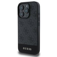 Guess Coque arrière Bottom Stripe 4G Apple iPhone 16 Pro Max - Gris