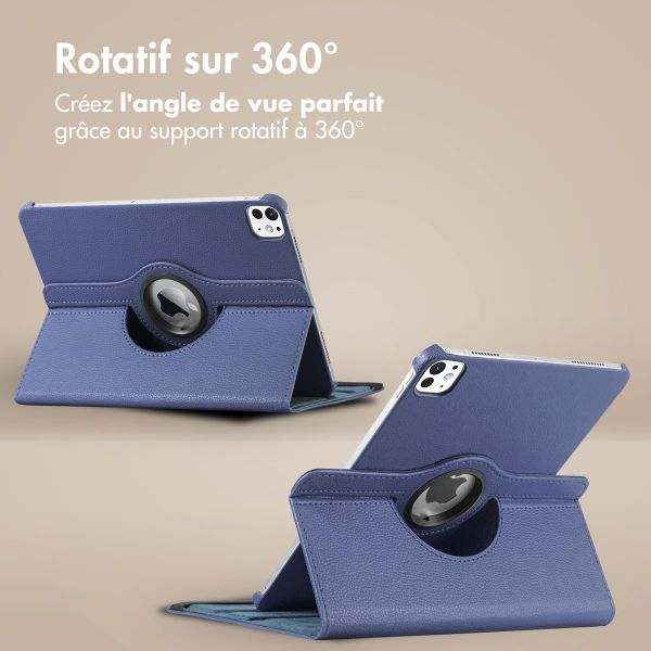 imoshion Coque tablette rotatif à 360° Apple iPad 11 (2025) 11 pouces A16 / iPad 10 (2022) 10.9 pouces - Bleu foncé
