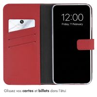 Selencia Étui portefeuille en cuir véritable Samsung Galaxy A27 (5G) - Rouge