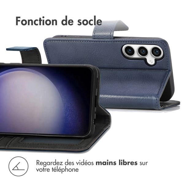 imoshion Étui de télephone portefeuille de luxe Samsung Galaxy S23 FE - Bleu foncé