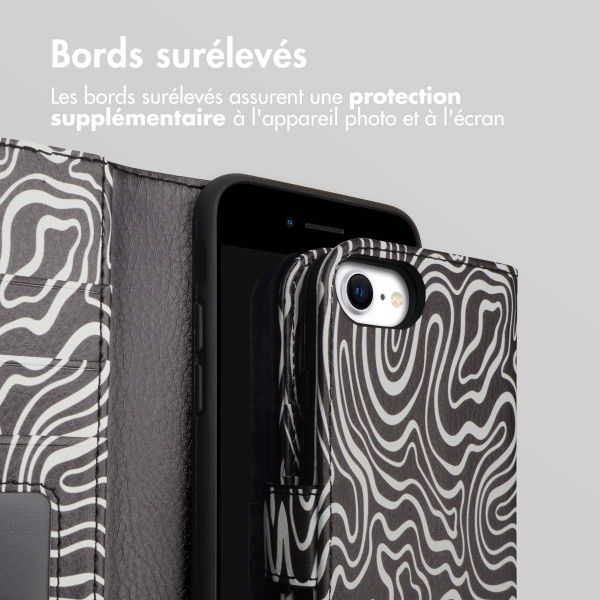 imoshion Étui de télephone portefeuille Design Apple iPhone SE (2022 / 2020) / 8 / 7 / 6(s) - Black And White