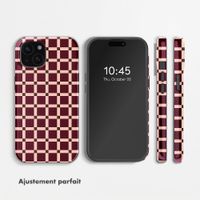 Selencia Coque arrière Vivid avec MagSafe Apple iPhone 15 - Check This Burgundy