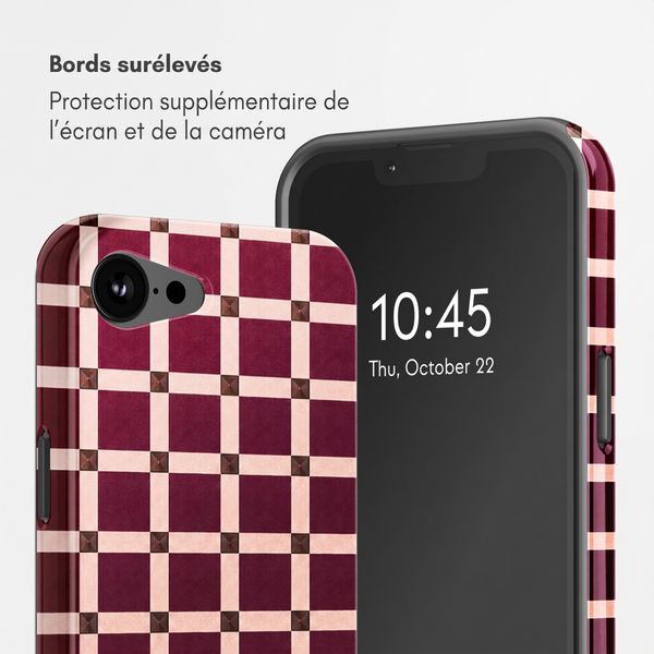 Selencia Coque arrière Vivid avec MagSafe Apple iPhone 17e / 16e - Check This Burgundy
