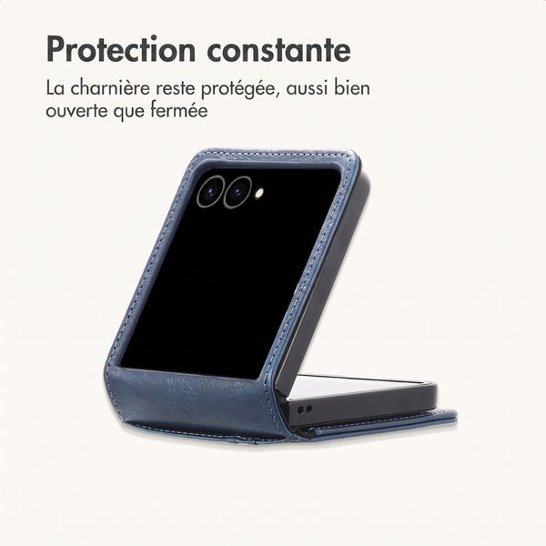 imoshion Étui de télephone portefeuille Luxe Samsung Galaxy Z Flip 8 - Bleu foncé