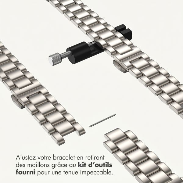 Selencia Bracelet à maillons fin en acier Apple Watch | 38/40/41/42 mm - Lumière stellaire