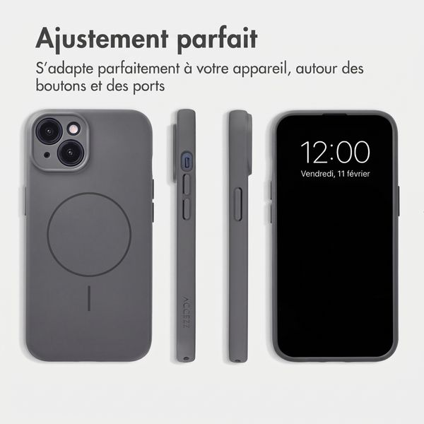 Accezz Coque Grip avec MagSafe Apple iPhone 14 - Gris