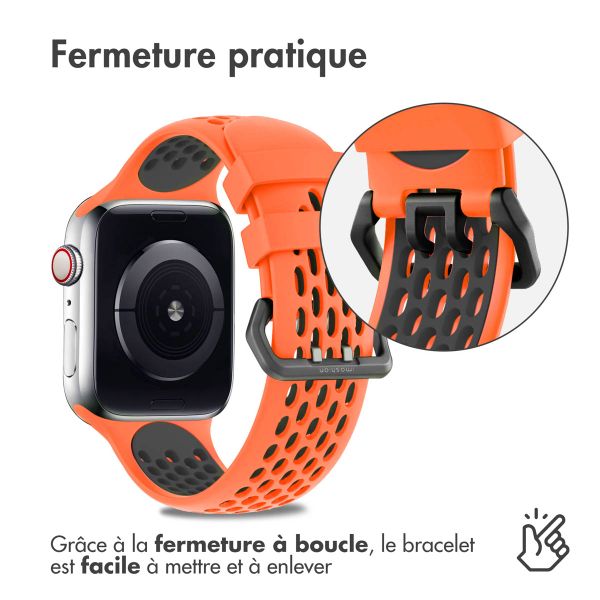 imoshion Bracelet sport en silicone avec boucle Apple Watch | 38/40/41/42 mm - Orange & Black