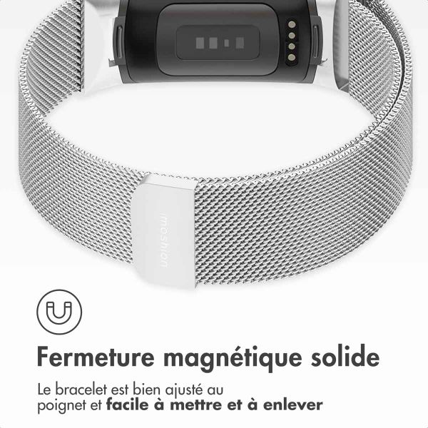 imoshion Bracelet magnétique milanais Fitbit Charge 5 - Taille S - Argent