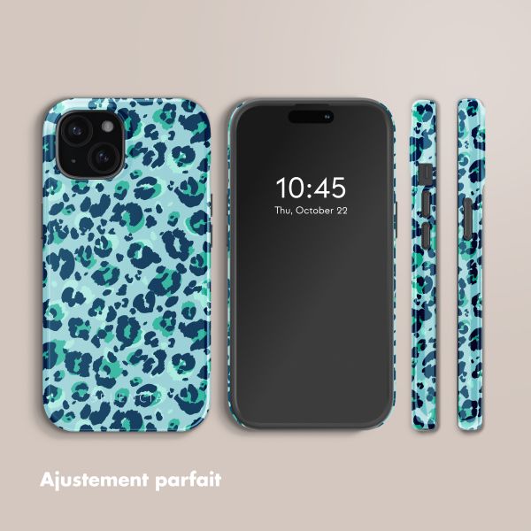 Selencia Coque arrière Vivid avec MagSafe Apple iPhone 15 - Wild Spots Light Blue