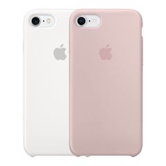 Apple 2 Pack Coque en silicone Apple iPhone SE (2022/ 2020) - Pink Sand + White