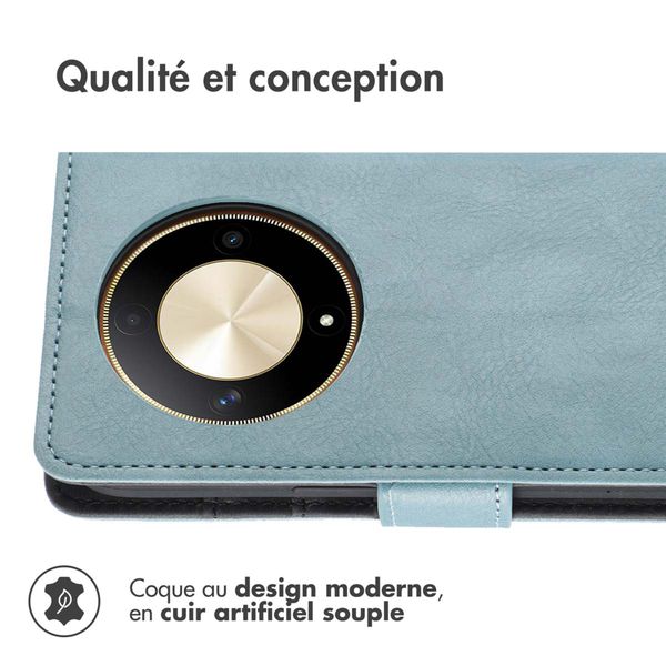 imoshion Étui de télephone portefeuille de luxe Honor Magic 6 Lite - Bleu clair