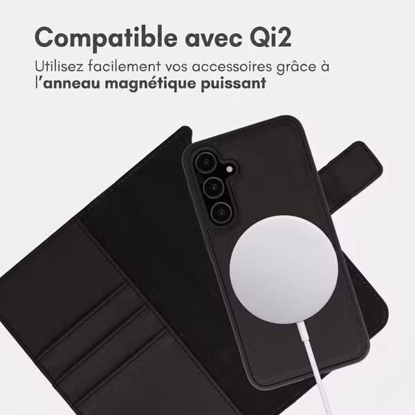 imoshion Étui portefeuille luxe 2-en-1 amovible Samsung Galaxy A55 - Noir