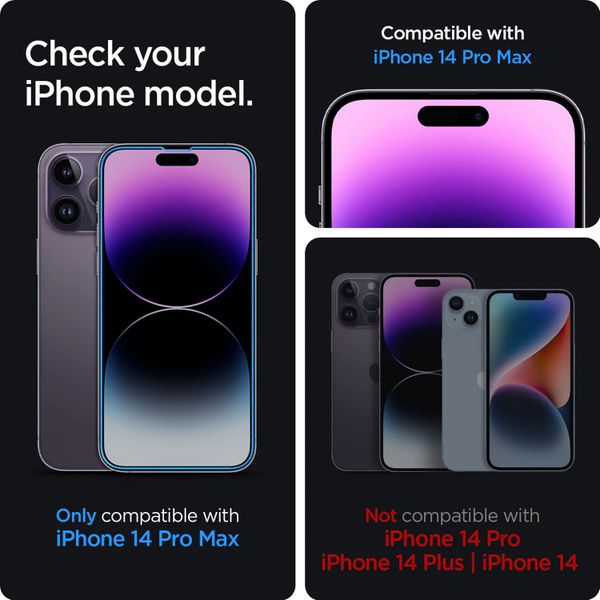 Spigen Protection d'écran en verre trempé GLAStR Fit 2 Paquets + Applicator Apple iPhone 14 Pro Max