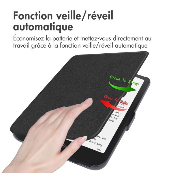 imoshion Étui de liseuse portefeuille Slim Hard Amazon Kindle Paperwhite (2024) / Paperwhite Signature Edition (2024) / Colorsoft (2024) / Colorsoft Signature Edition (2024) - Noir