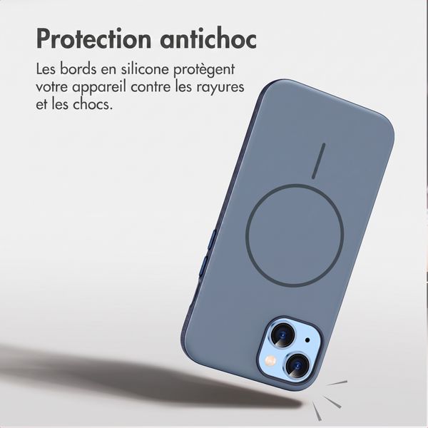 imoshion Coque arrière Color avec Thin MagSafe Ring Apple iPhone 14 / 13 - Bleu foncé