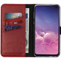 Selencia Étui portefeuille en cuir véritable Samsung Galaxy S10e - Rouge