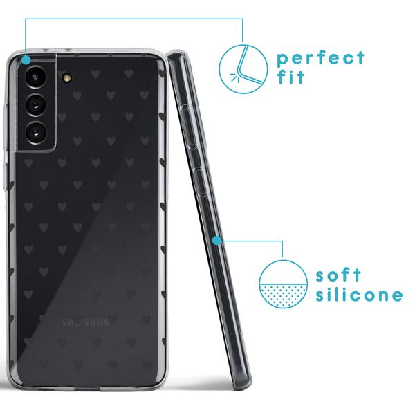 imoshion Coque Design Samsung Galaxy S21 - Hearts All Over Black