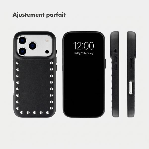 Selencia Coque arrière Studs avec MagSafe Apple iPhone 17 Pro Max - Velvet Black