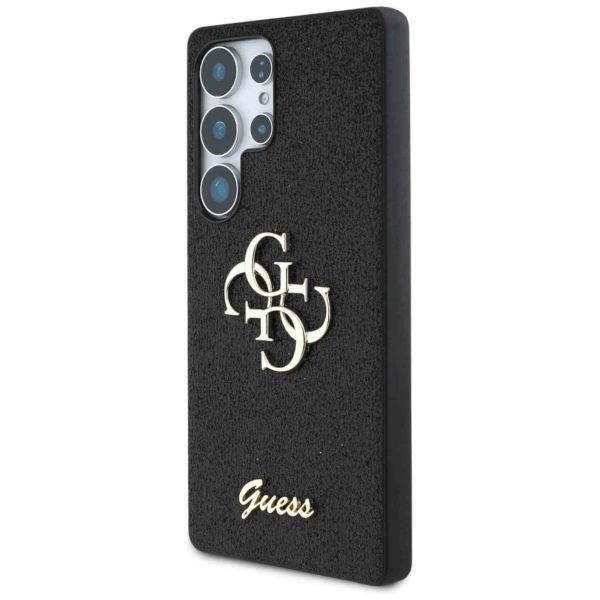 Guess Coque 4G Metal Logo Glitter Samsung Galaxy S25 Ultra - Noir
