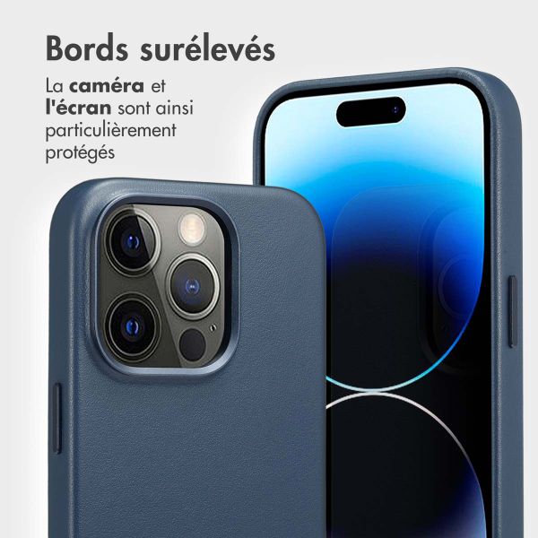 Accezz Étui de télephone portefeuille en cuir 2-en-1 avec MagSafe Apple iPhone 14 Pro - Nightfall Blue