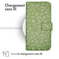 imoshion Étui de télephone portefeuille Design Samsung Galaxy A55 - Green Flowers