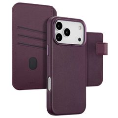 Accezz Étui de télephone portefeuille en cuir 2-en-1 avec MagSafe Apple iPhone 17 Pro Max - Heath Purple
