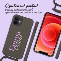 Coque Color MagSafe avec cordon amovible et photo et/ou texte personnalisés Apple iPhone 12 (Pro) - Nom