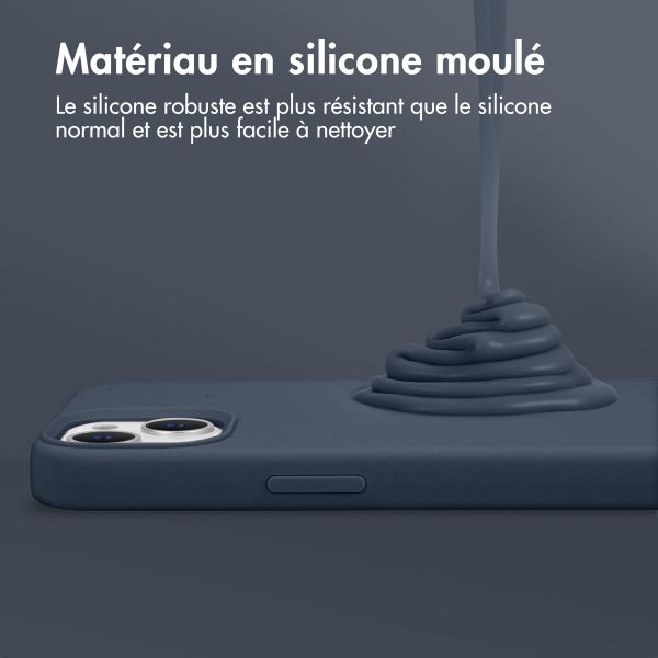 Accezz Coque Liquid Silicone avec MagSafe Apple iPhone 13 Pro - Bleu foncé