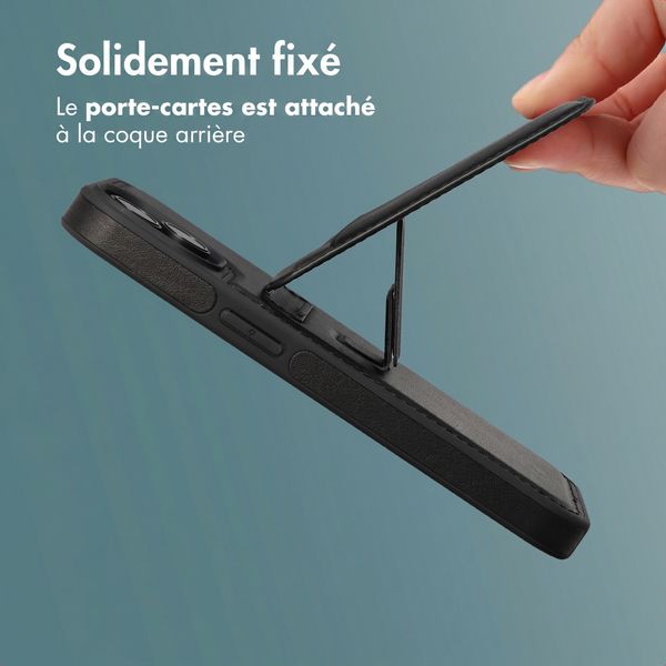 imoshion Coque arrière avec porte-cartes et support Apple iPhone 15 - Noir