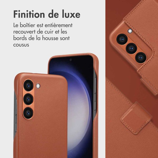 Accezz Étui de télephone portefeuille en cuir 2-en-1 avec MagSafe Samsung Galaxy S23 - Sienna Brown