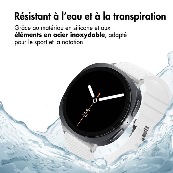 imoshion Bracelet en silicone flexible Samsung Galaxy Watch 9 (40/44mm) / Watch 8 (40/44mm) / Classic (46mm) - Blanc